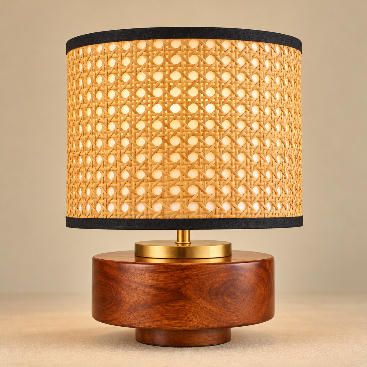 RIO Collection | Bordslampa i Mangoträ med Vintage Design | Handgjord
