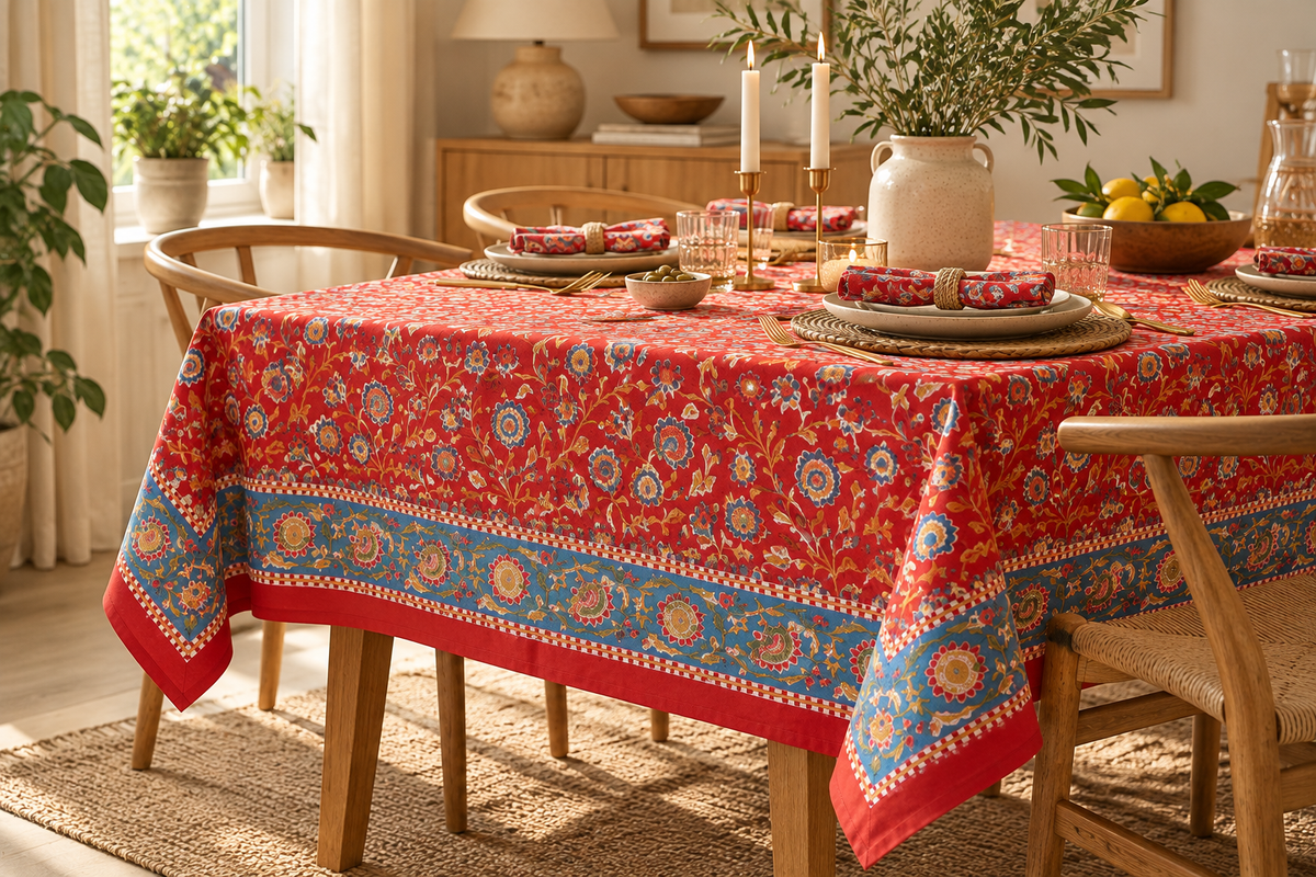 Royal Jaipur Harmony | Handblocktryckt bordsduk