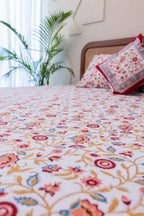 Calm Oasis | Premium Quilt Set i 100 % Bomull med Handblocktryck | King Size för Avkoppling och Lugna Nätter 4