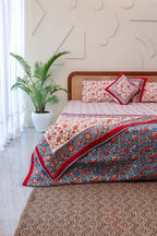Calm Oasis | Premium Sänglinne Set i 100% Bomull med Handblocktryck | King Size för Avkopplande Nätter 0
