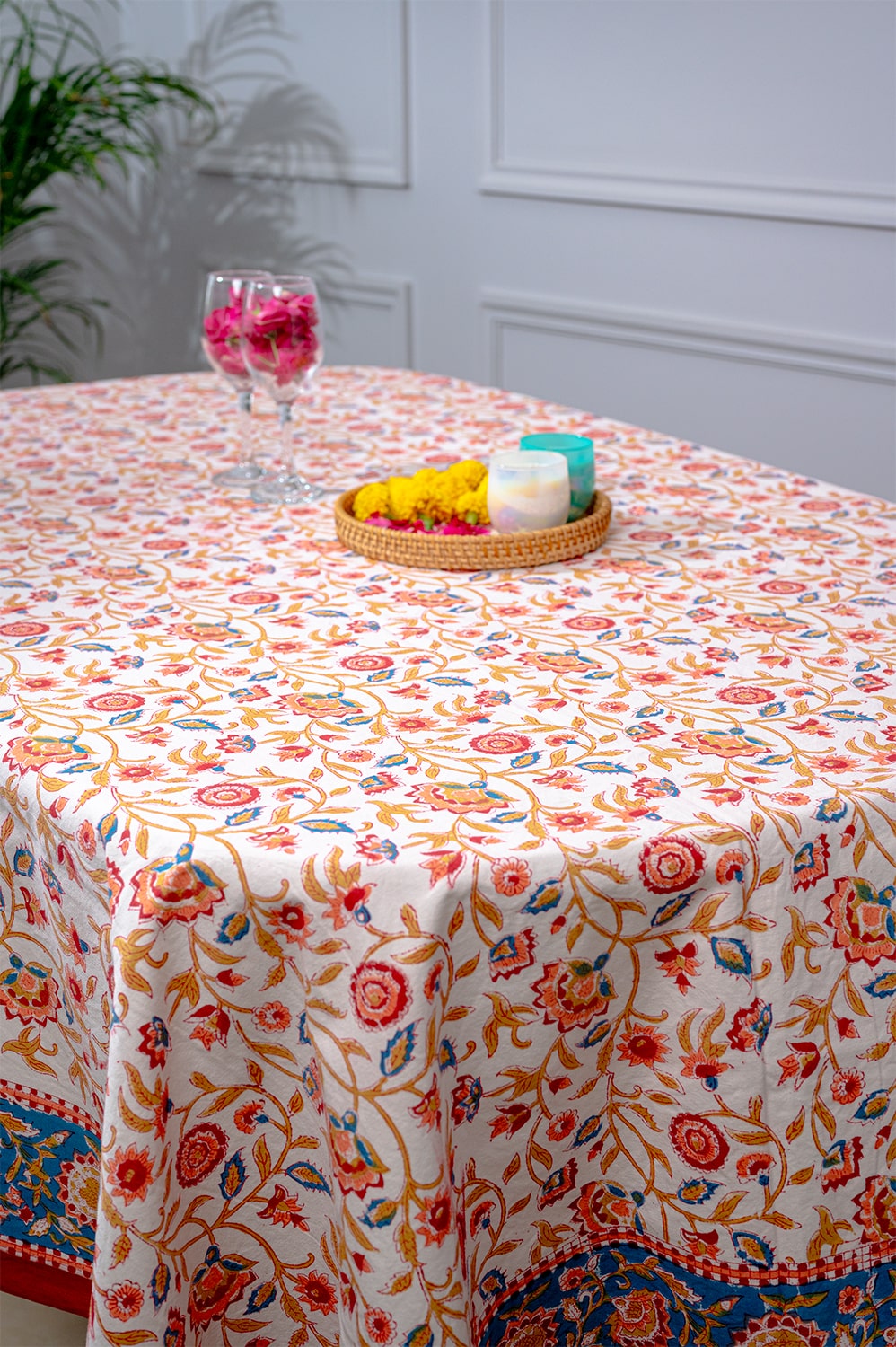 Calm Oasis | Premium Sänglinne Set i 100% Bomull med Handblocktryck | King Size för Avkopplande Nätter 2