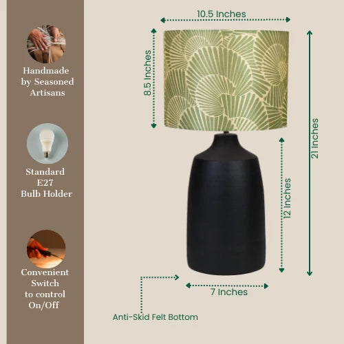 Elegant Bordslampa med Mango Silk Skärm och Metallfot - RIO Collection 2