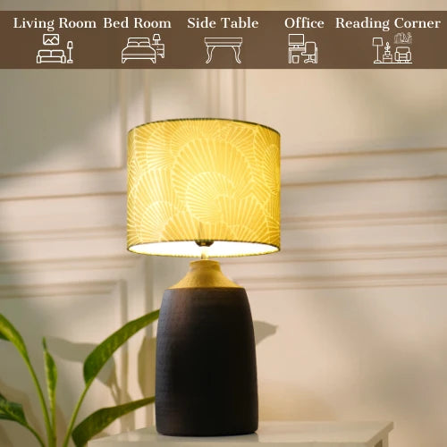 Elegant Bordslampa med Mango Silk Skärm och Metallfot - RIO Collection 4