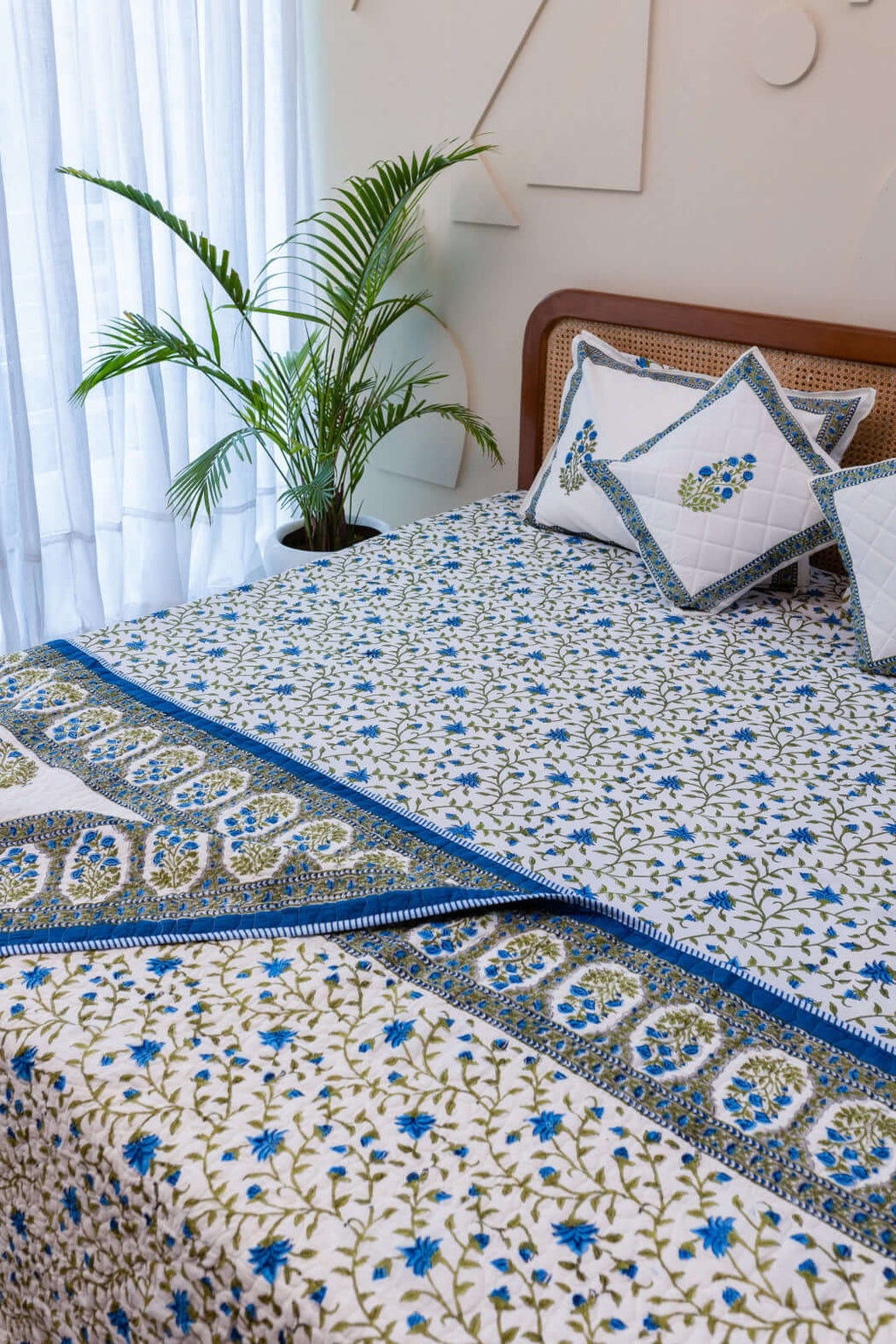 Elegant Impressions | Premium Sänglinnen Set i 100% Bomull med Handblocktryck | Unika Mönster för Elegans och Komfort 2