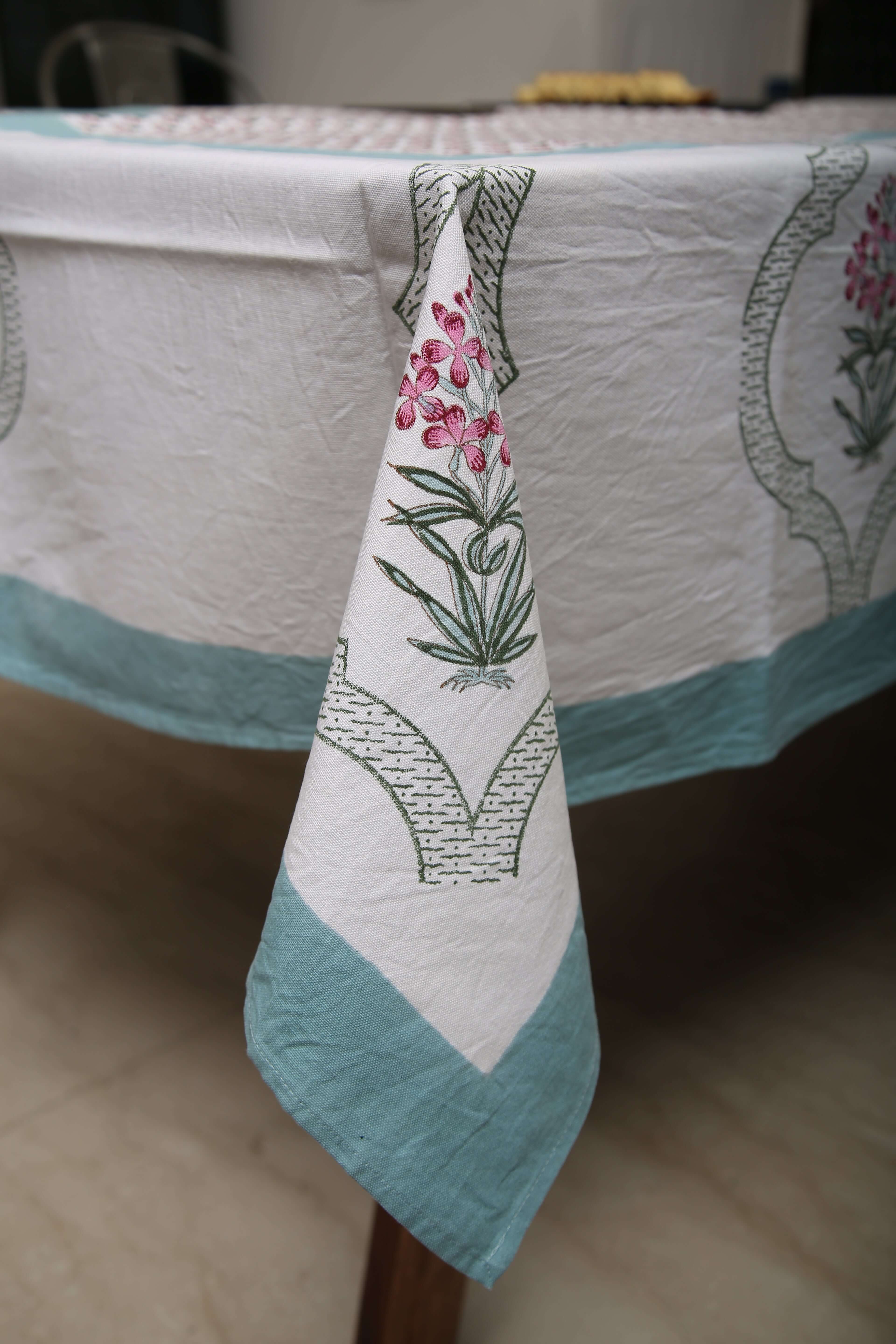 Handblock Print Bordsöverdrag i 100% Bomull med Elegant Design | Perfekt för Lyxig Inredning 3