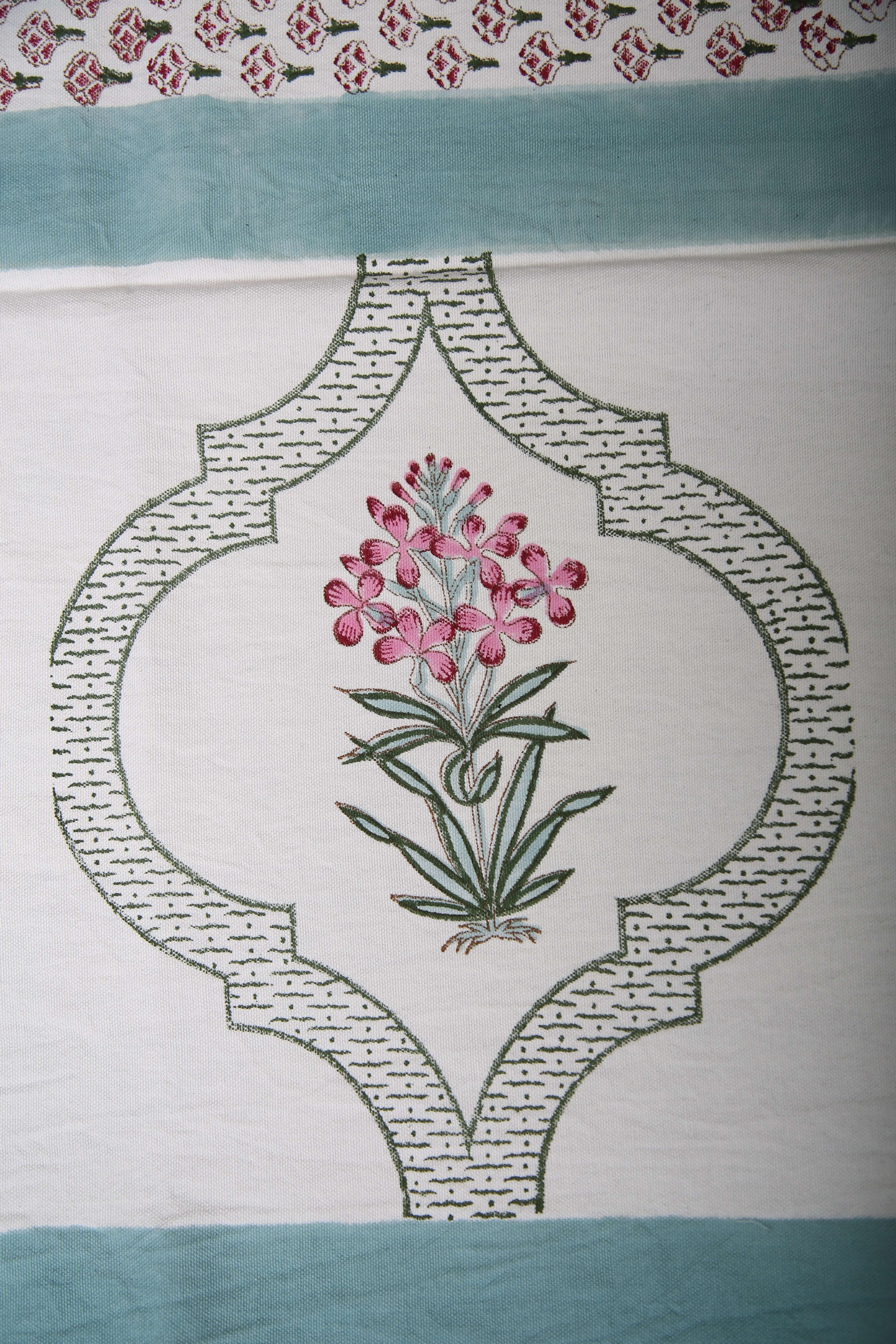 Handblock Print Bordsöverdrag i 100% Bomull med Elegant Design | Perfekt för Lyxig Inredning 5