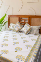 Heritage Blooms | Bäddset i 100% Bomull med Handblocktryck | Tidlös Elegans för Ditt Sovrum 4
