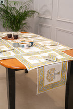 Heritage Blooms | Bordslöpare i 100% Bomull med Handblocktryck | Tidlös Elegans för Ditt Hem 4
