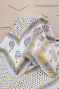 Heritage Blooms | Duntäcke i 100% Bomull med Handblocktryck | Vintage Design för Elegant Sovrumsinredning 0
