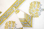 Heritage Blooms | Premium Bomull Bordstablett och Servettset med Handblocktryck | Vintage Charm för Elegant Inredning 2