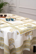 Heritage Blooms | Premium Bomull Bordstablett och Servettset med Handblocktryck | Vintage Charm för Elegant Inredning 5