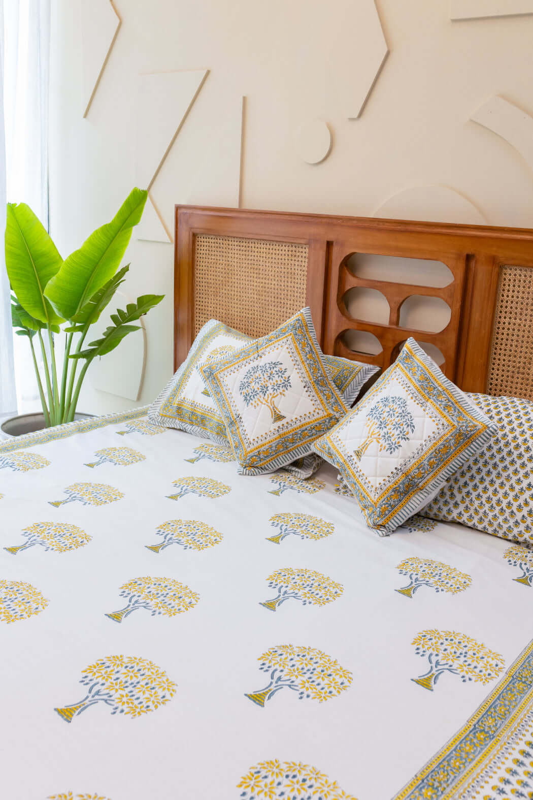 Heritage Blooms | Sänglinne Set i 100% Bomull med Handblocktryck | King Size för Tidlös Elegans 4