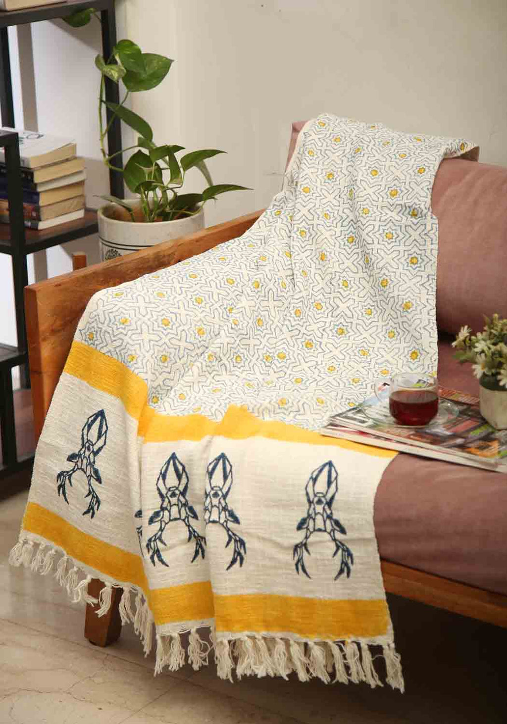 Muscari | Kasta i 100% Bomull med Handtryckt Design | Eleganta Färger för Ditt Sovrum 0