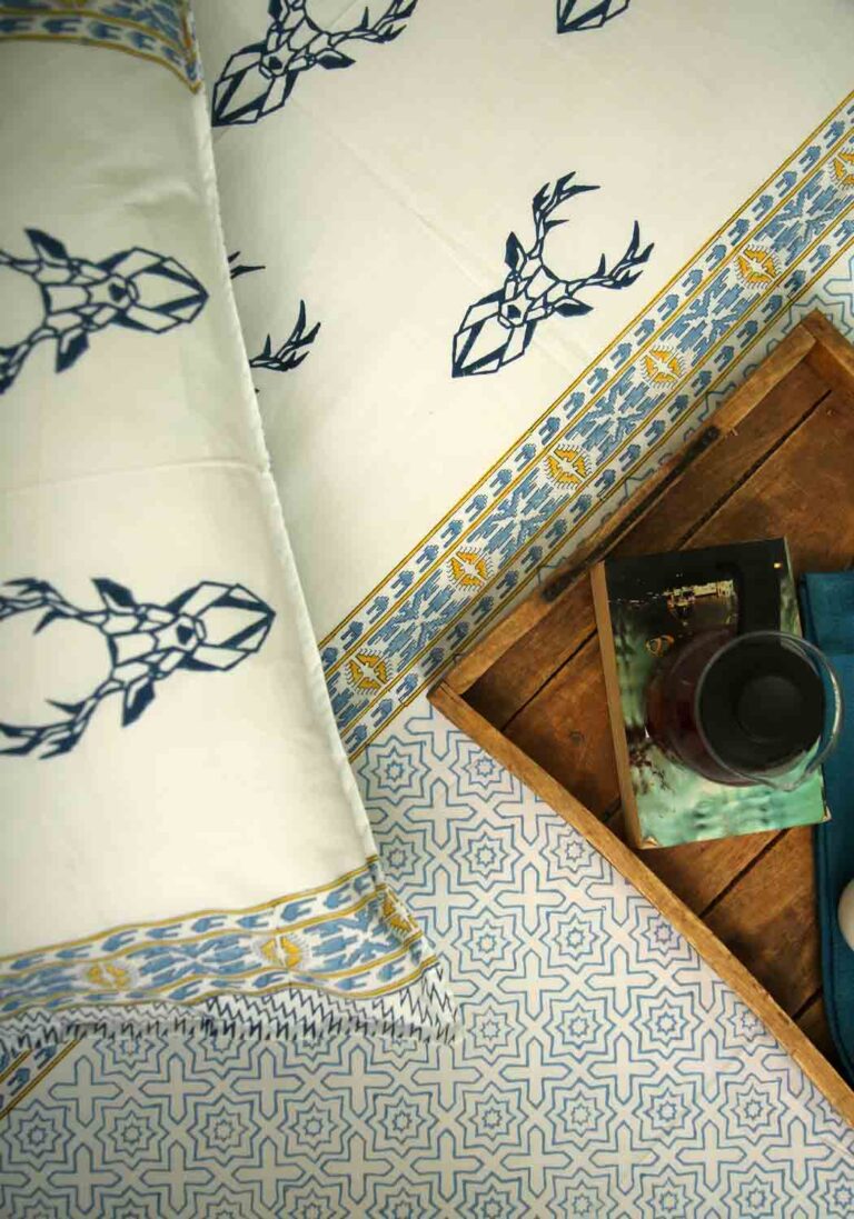 Muscari | Premium Lakan i Bomull med Handblockstryck | Elegant Design för Sovrummet 7
