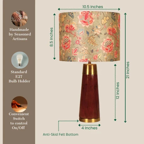RIO-kollektionen | Bordlampa i Mangoträ med Vintage Design | Handgjord för Elegant Heminredning 4