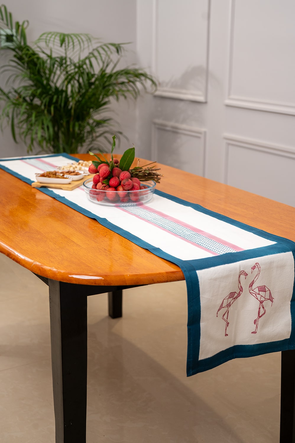 Rosalia | Bordslöpare i Handblockstryck av 100% Bomull | Elegant Design för Unik Matupplevelse 1