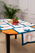 Rosalia | Premium Bordsservett Set med Handblockstrykt Tryck | Elegant Design för Unika Måltider 0
