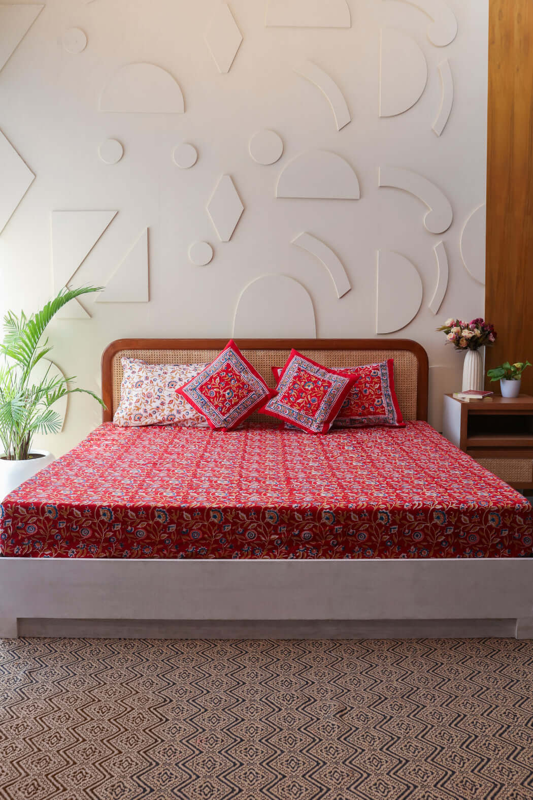 Royal Jaipur Harmony | Bäddset i 100% Bomull med Handblocktryck | Elegant Design för Sovrummet 0