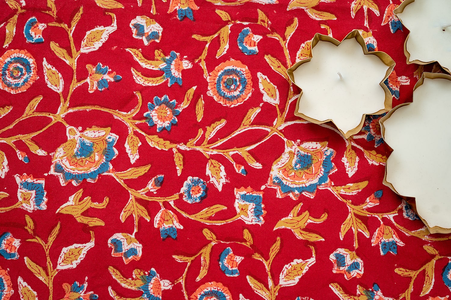 Royal Jaipur Harmony | Handblocktryckt Bordsöverdrag i 100% Bomull med Intrikata Mönster | Elegant Design för Lyxig Matsal 1