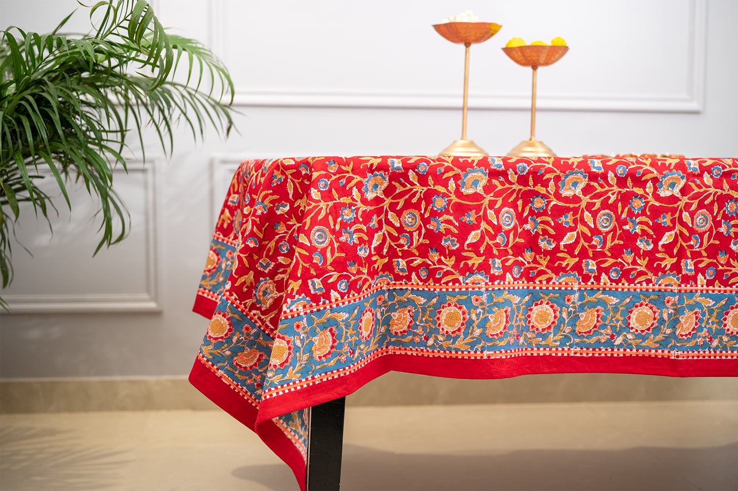 Royal Jaipur Harmony | Handblocktryckt Bordsöverdrag i 100% Bomull med Intrikata Mönster | Elegant Design för Lyxig Matsal 3