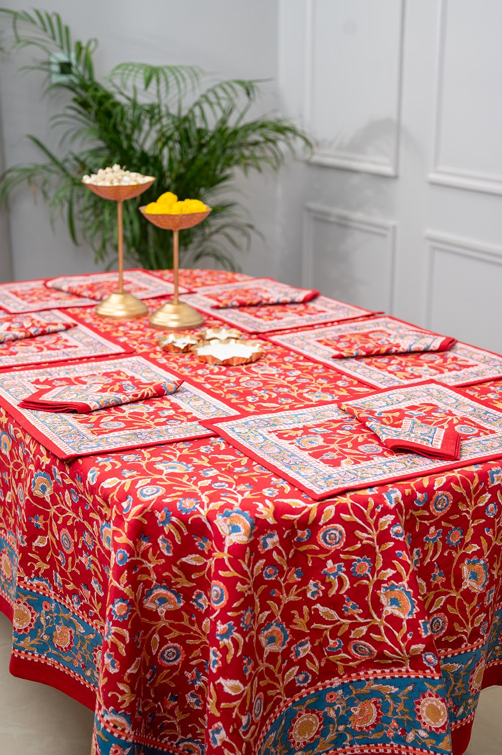 Royal Jaipur Harmony | Premium Sänglinne Set med Handblocktryck | King Size för Elegant Sovrum 1