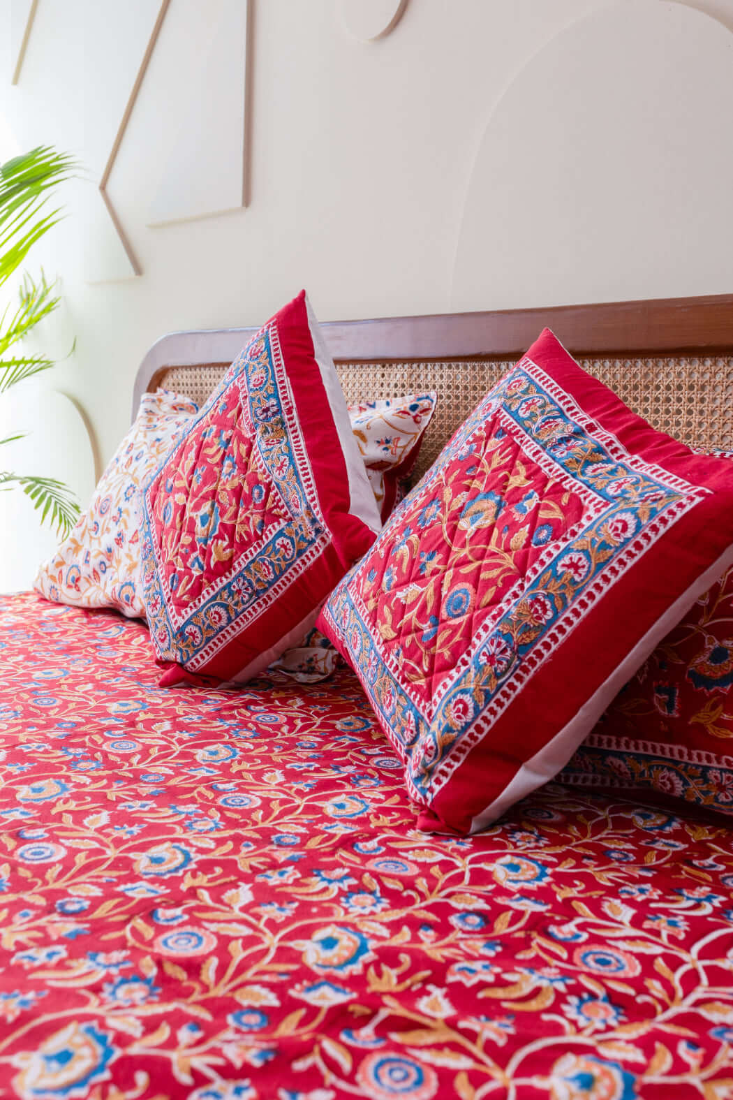 Royal Jaipur | Handblocktryckt Quilt Set i Bomull med Intrikata Mönster | Lyxigt Sänglinne för Eleganta Sovrum 4