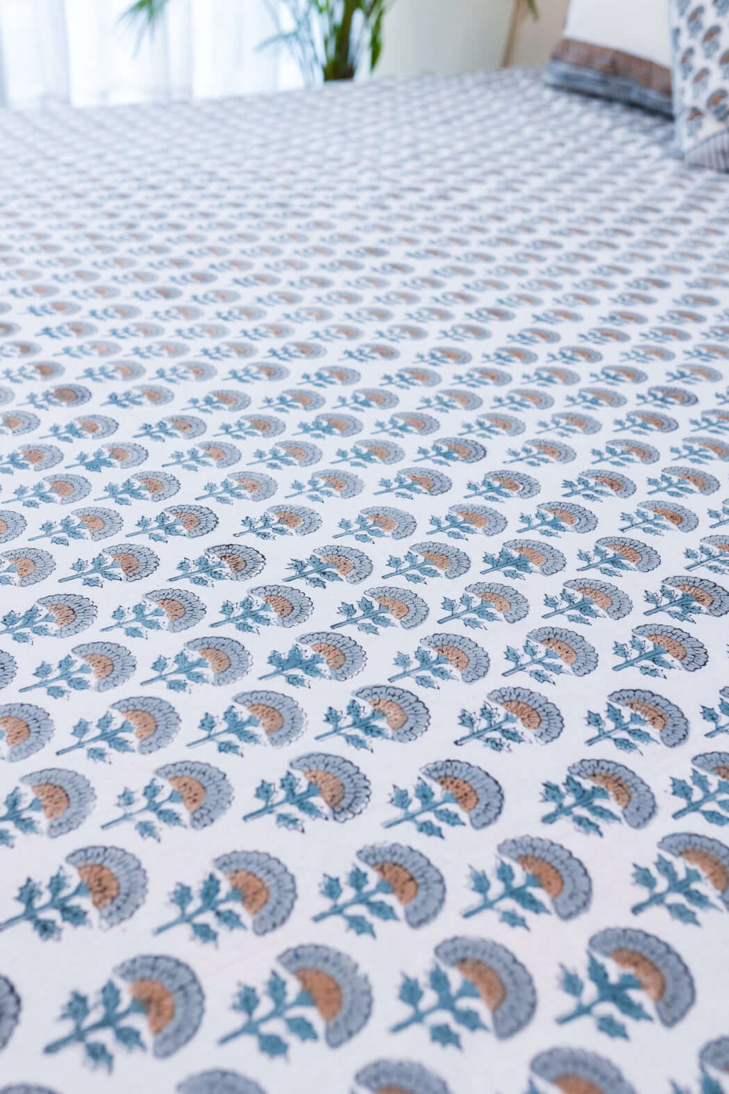 Rustik Charm | Quiltset i 100% Bomull med Handblocktryck | Varm och Inbjudande Atmosfär för Hemmet 3