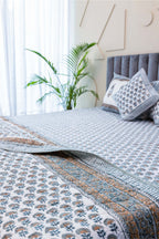 Rustik Charm | Quiltset i 100% Bomull med Handblocktryck | Varm och Inbjudande Atmosfär för Hemmet 4