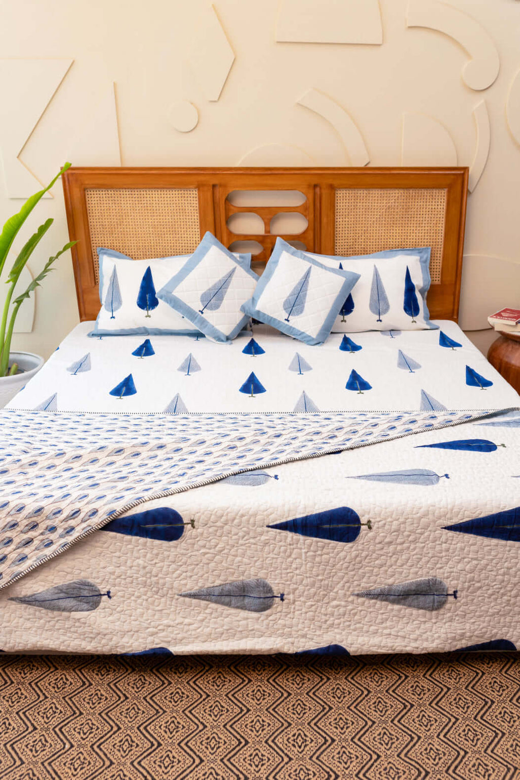 Traditionell Design | Täcke i 100% Bomull med Handblocktryckt Mönster | Mjuk och Andningsbar för Tidslös Elegans 1