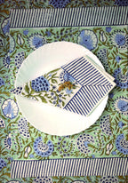 Tranquil Mist | Handblock Print Bordstablett Set med Eleganta Design | Traditionell Dukning för Hemmet 4